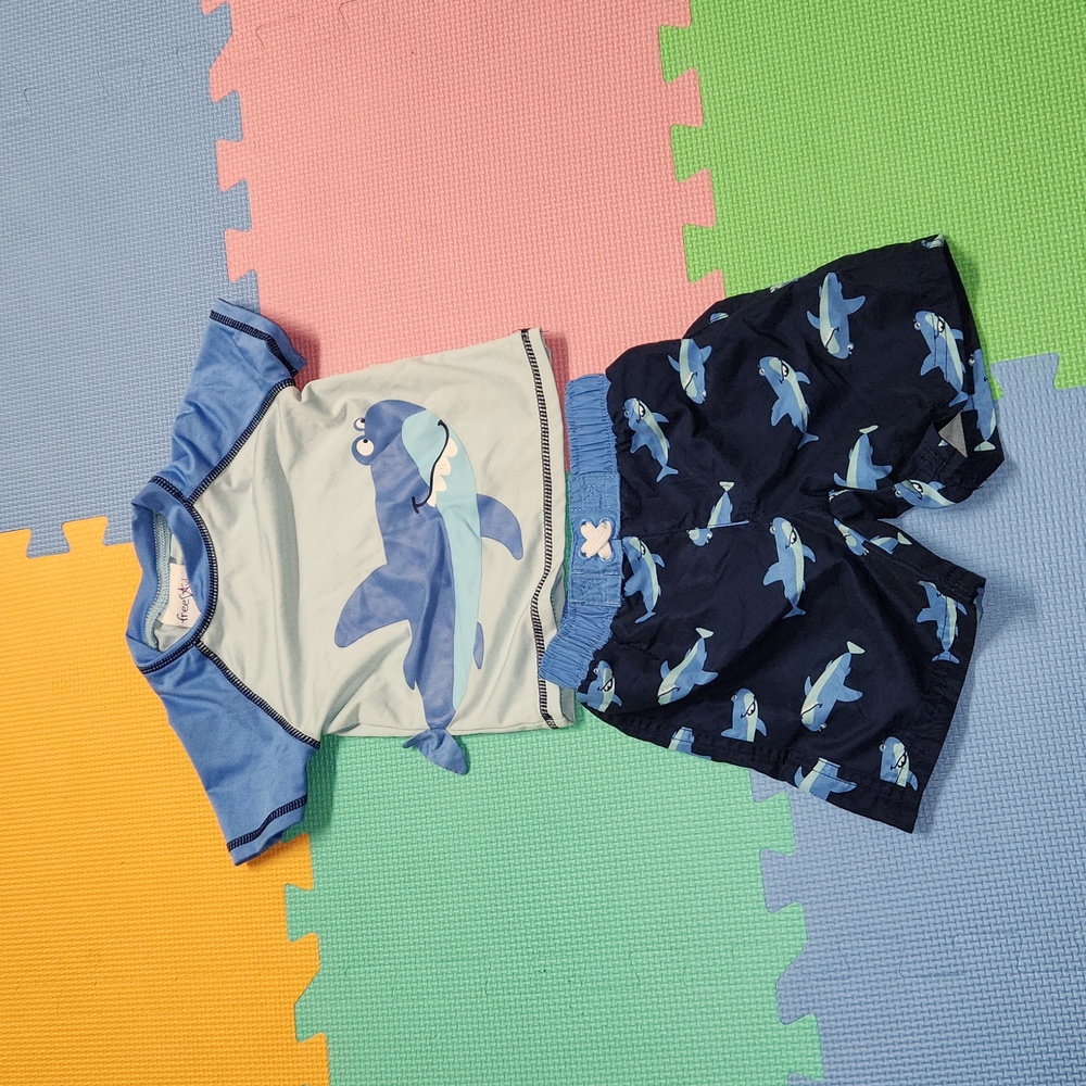 Freestyle revolution swim wear size 9 months swim set,  like new